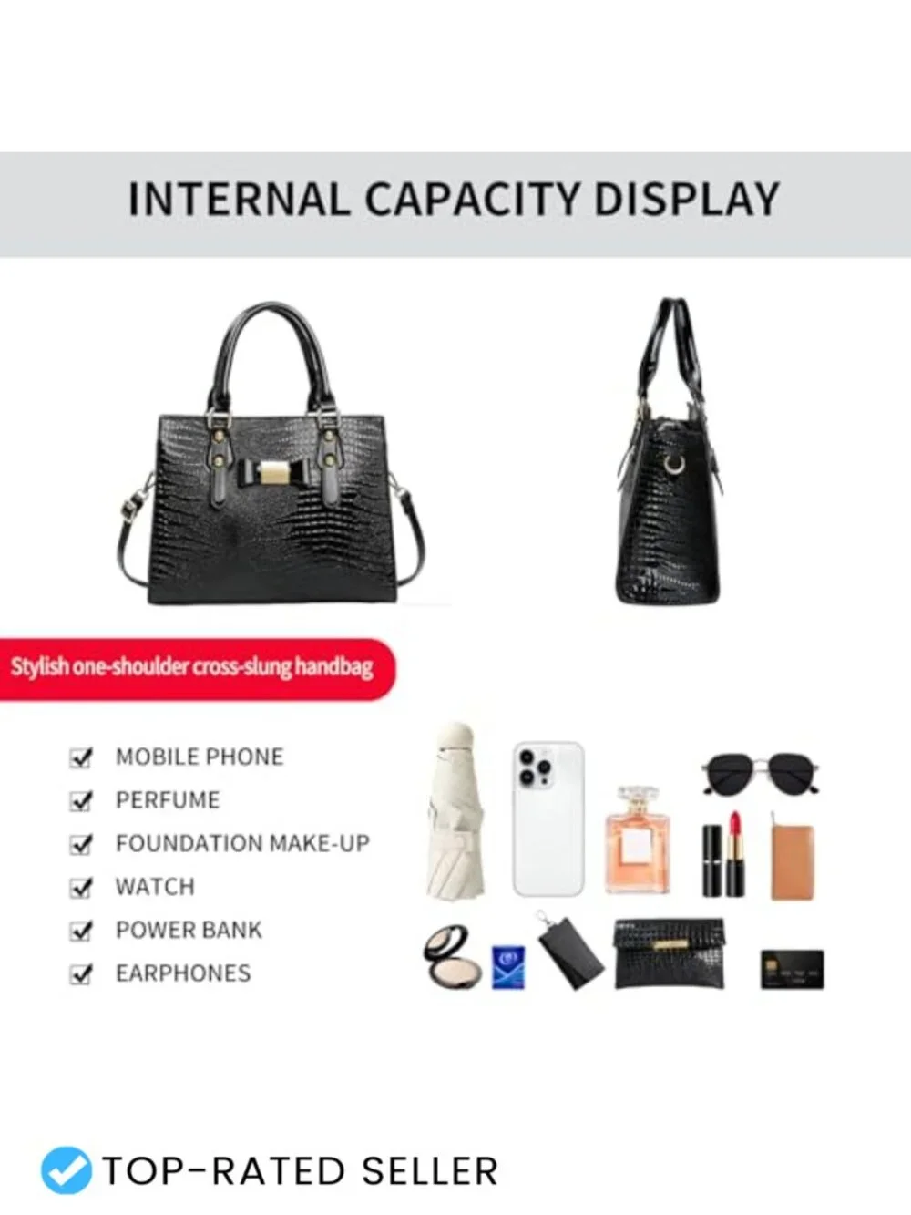 Women's Satchel Handbag Purse Set with Wallet - Faux Leather Tote & Shoulder Bag